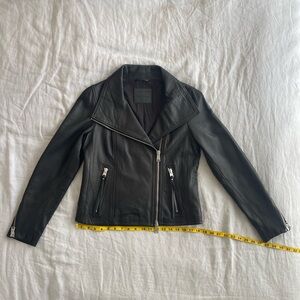 BRAND NEW - All Saints Ellis - Funnel Neck Leather Biker Jacket